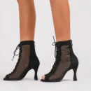 Women’s Suede Mesh Four-Season Latin Jazz Dance Shoes