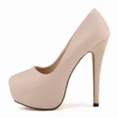 Women’s Round Toe Platform Stilettos Party Wedding Shoes
