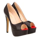 Unisex Peep Toe Platform Patent Leather Stilettos